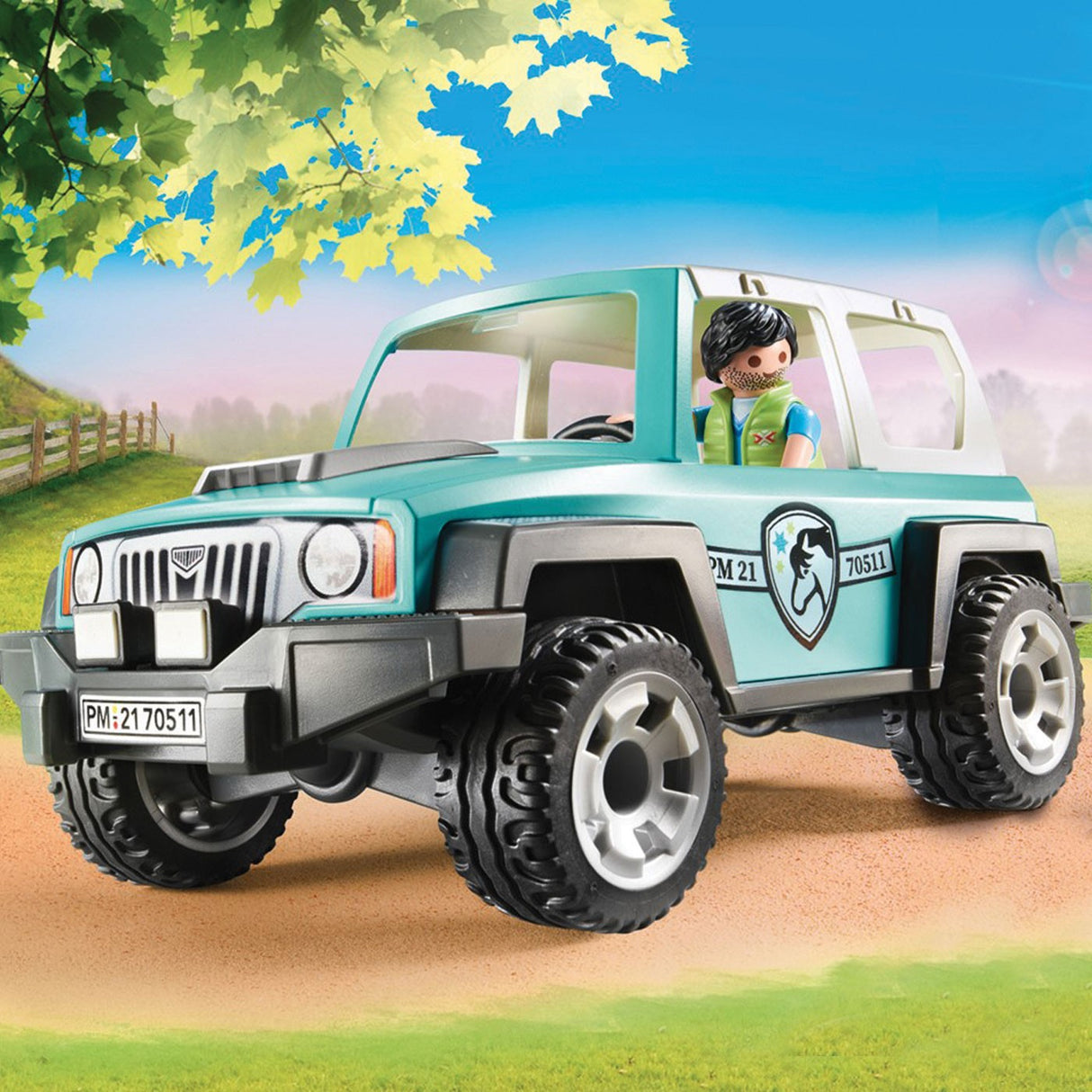 Playmobil Pony Yard I Car W- Pony Trailer