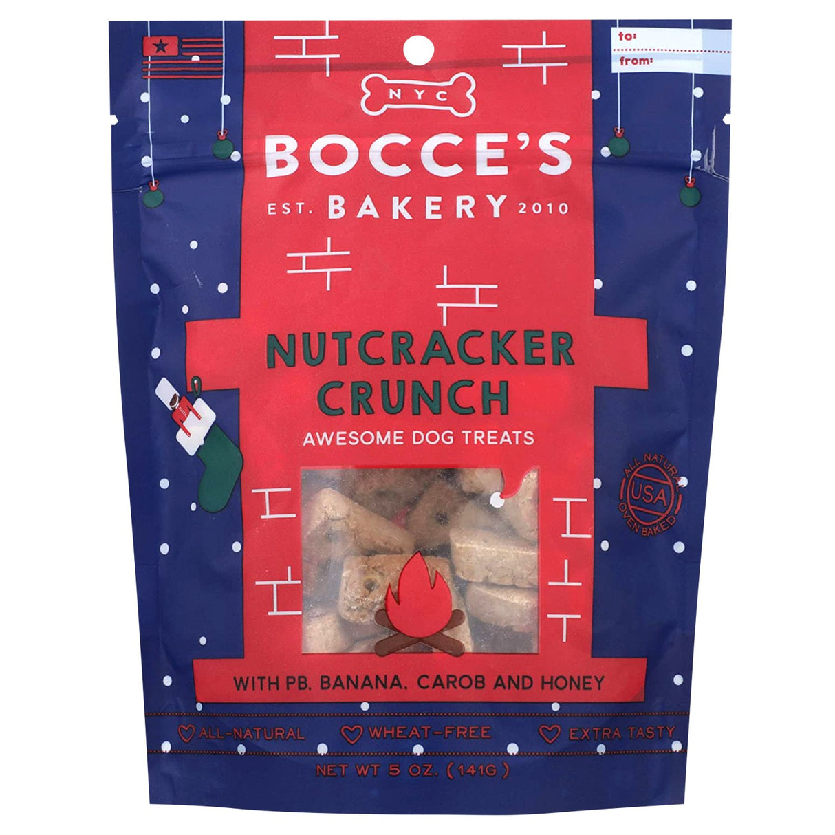 Bocce's Bakery Nut Cracker Crunch Dog Treats 6 oz.
