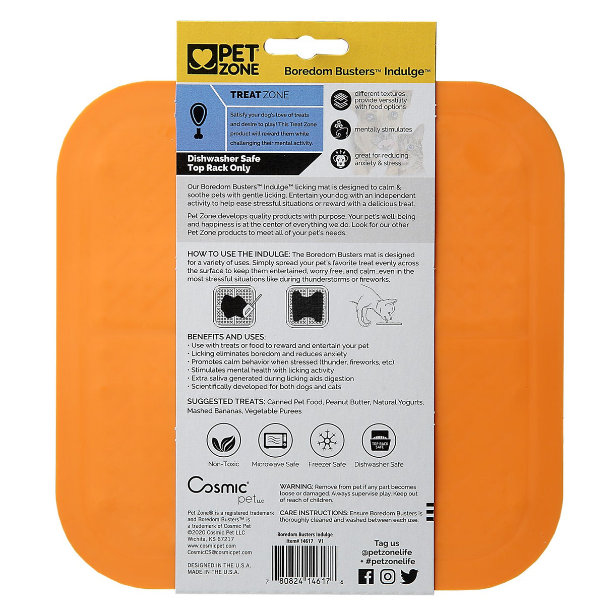 Boredom Busterz Orange Indulge Lick Mat