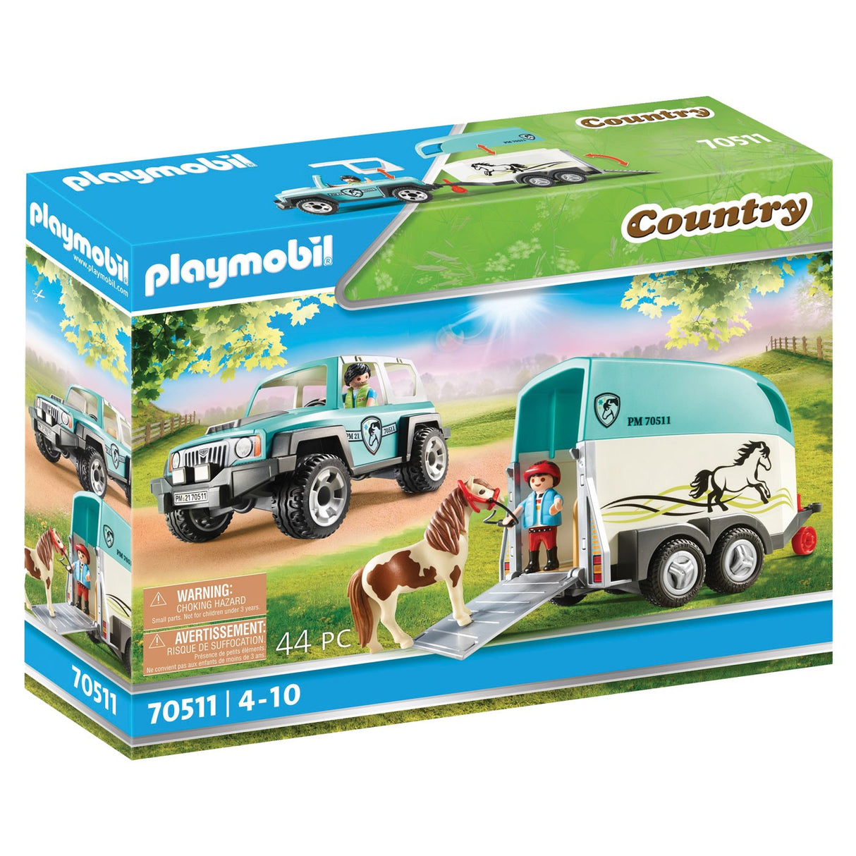 Playmobil Pony Yard I Car W- Pony Trailer