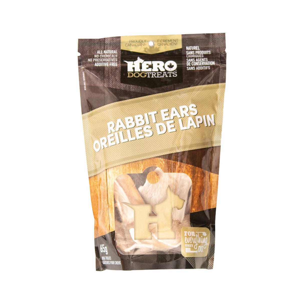 Hero Dog Treats Dehydrated Rabbit Ears Dog Treat 65 g