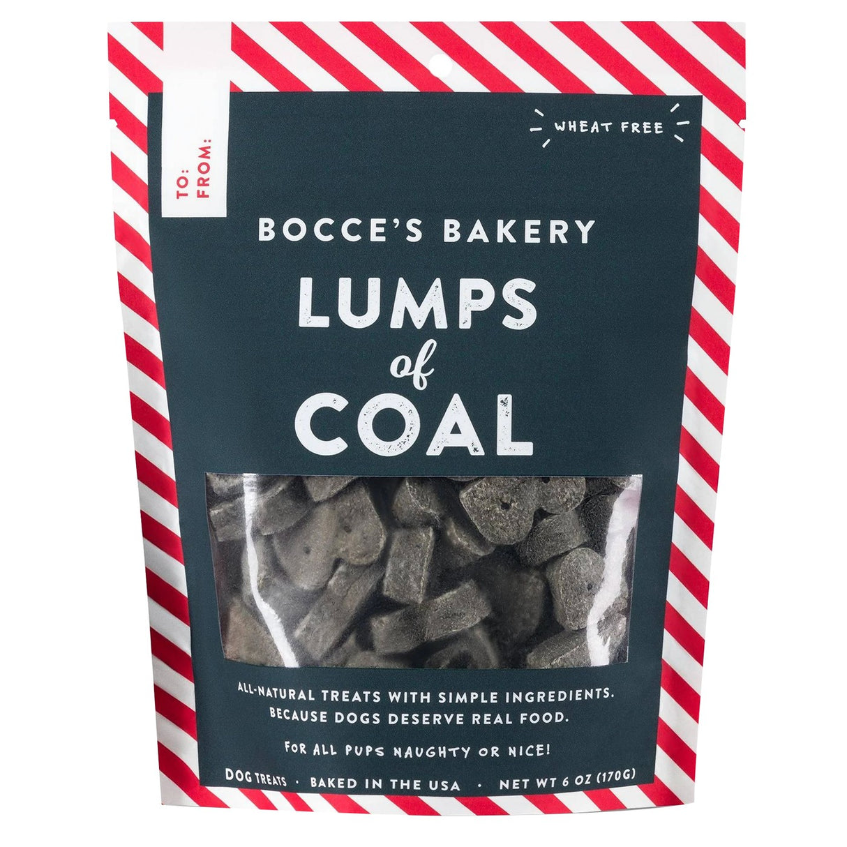 Bocce's Bakery Lumps of Coal Biscuit Dog Treat 6 Oz