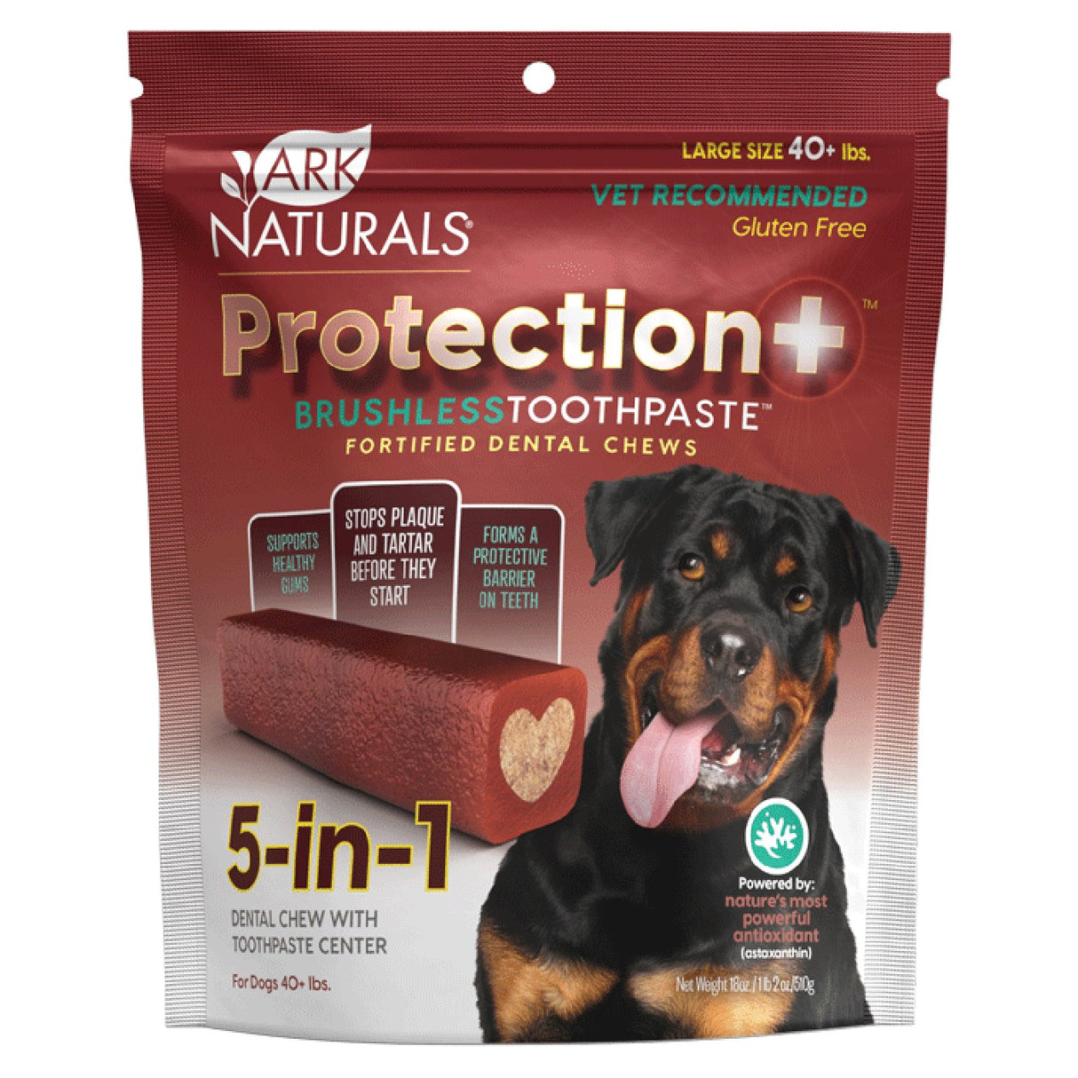 Ark Naturals Dentifrice sans brosse Protection Plus à mâcher pour grand chien 18 oz