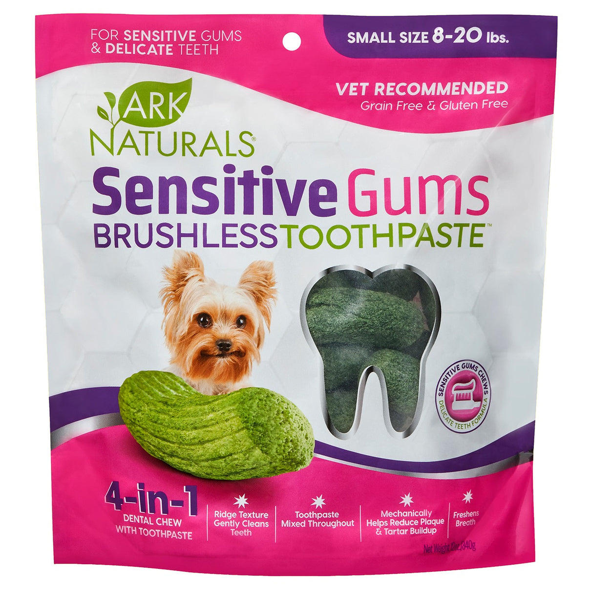 Ark Naturals Dentifrice sans brosse gencives sensibles petit chien à mâcher 4,1 oz