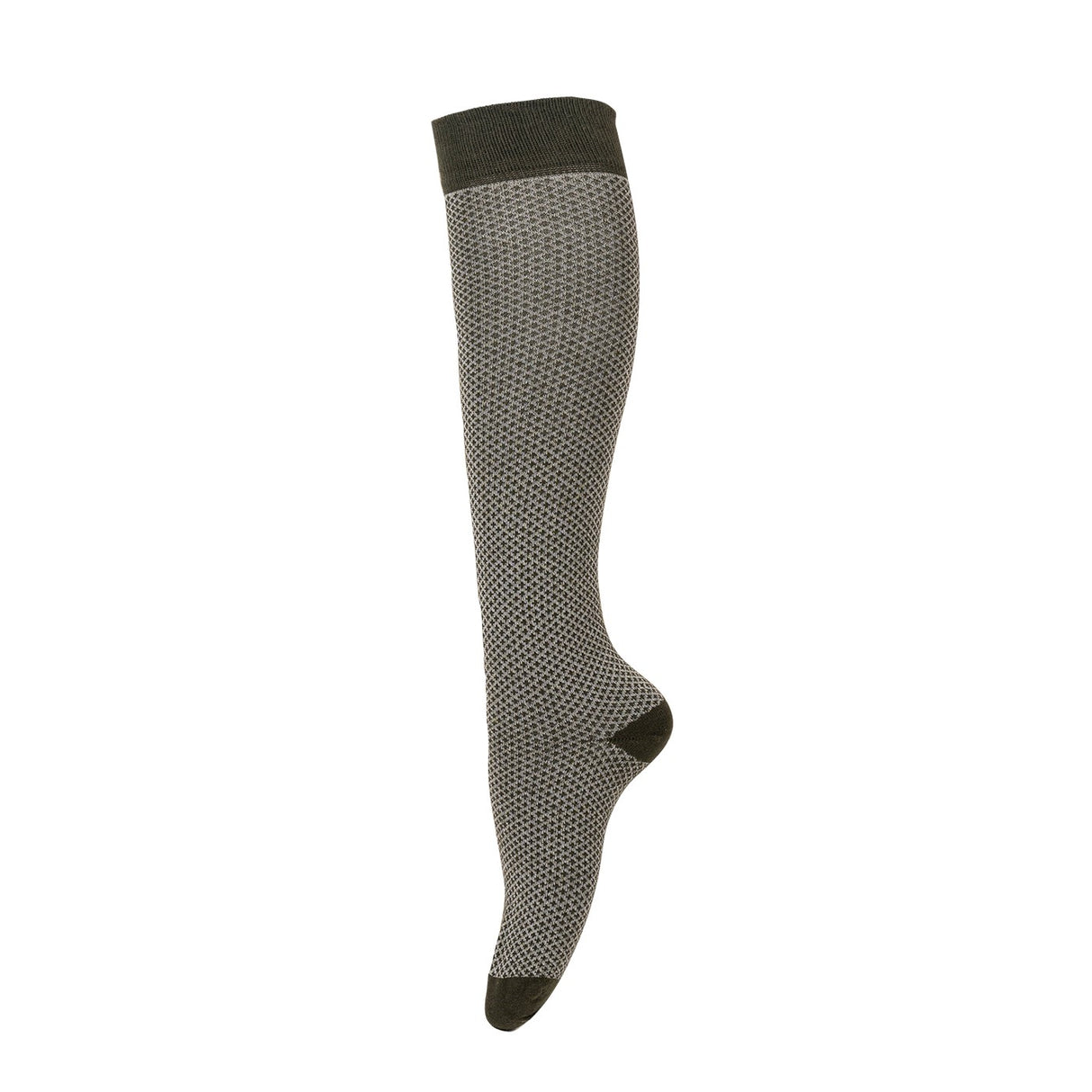 Four White Socks Houndstooth Knee High Socks