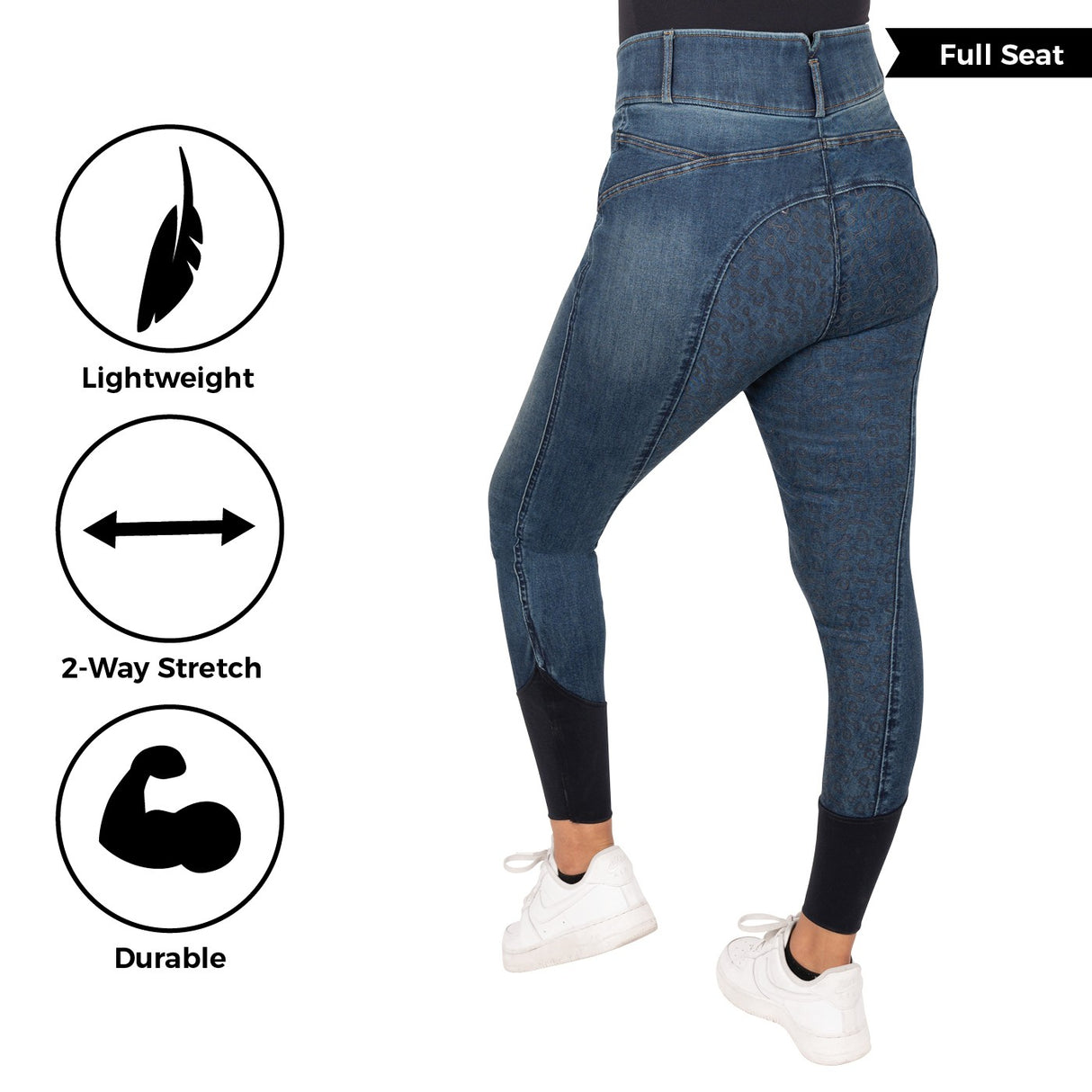 Pantalon d'équitation à fond intégral Elation Red Label Dinah Denim