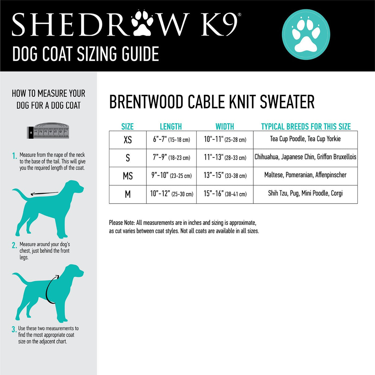 Shedrow K9 Brentwood Cable Knit Dog Sweater