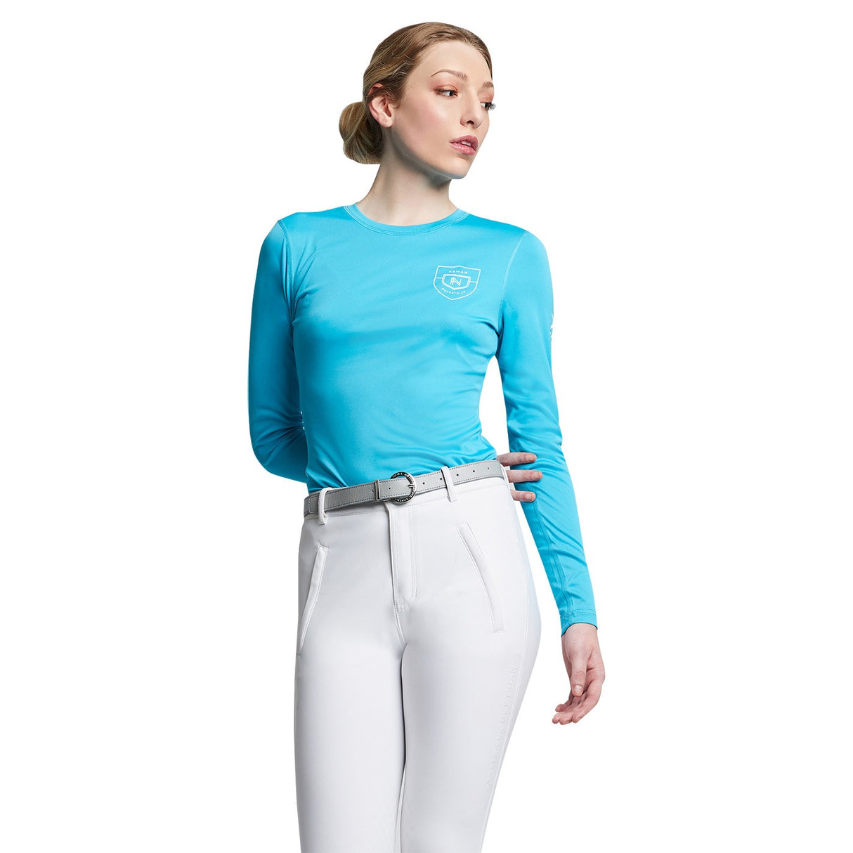T-shirt durable à manches longues avec logo Asmar Equestrian