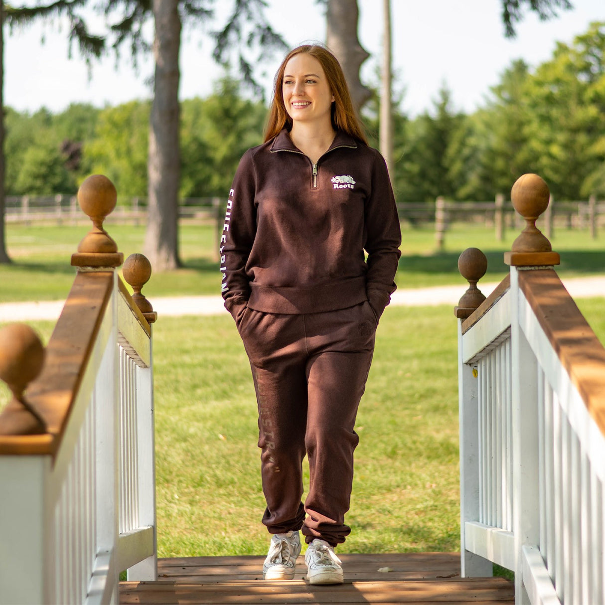 Sweat-shirt zippé Roots Equestrian Original Stein
