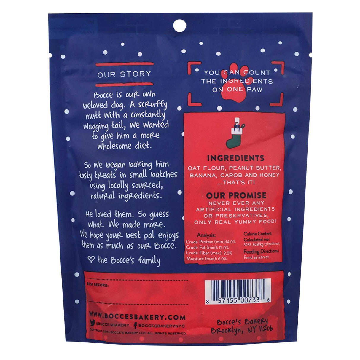 Bocce's Bakery Nut Cracker Crunch Dog Treats 6 oz.