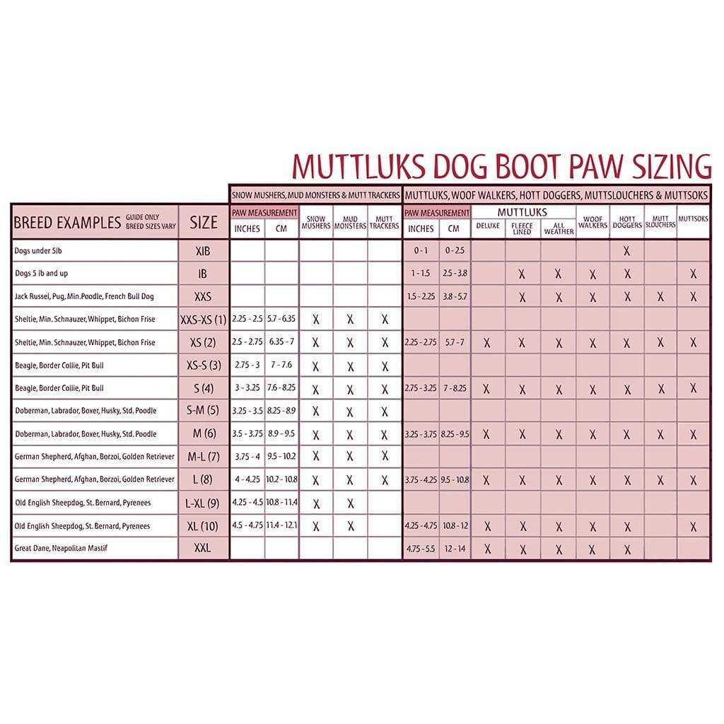 Muttluks Fleece Lined Dog Boots Size XS