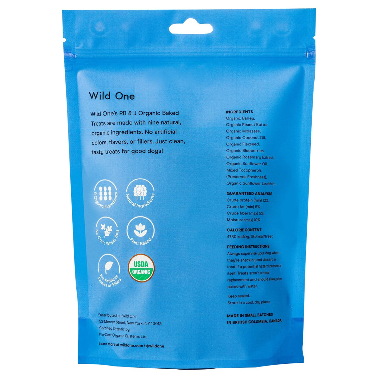Wild One PB & J Baked Dog Treat 8 Oz