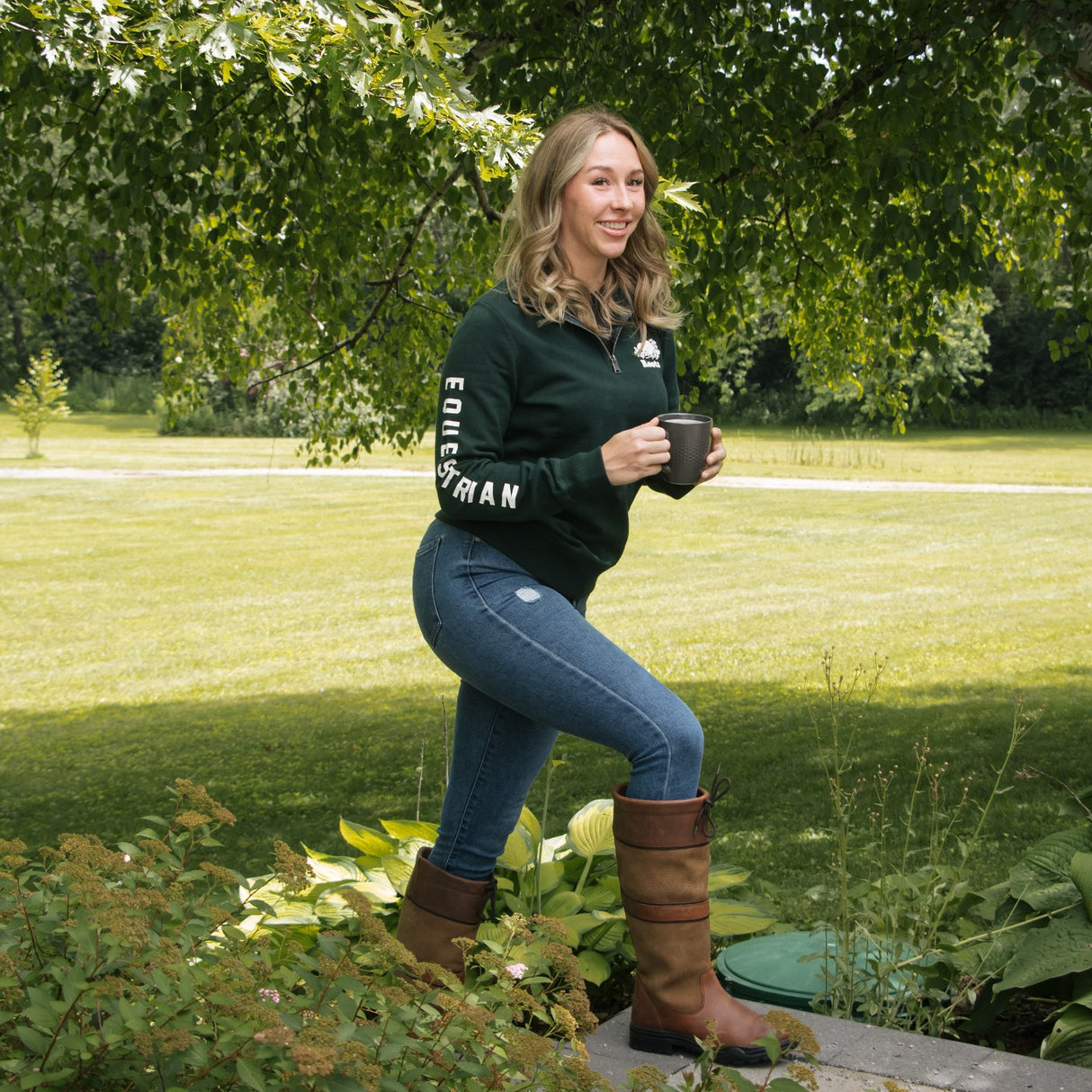 Sweat-shirt zippé Roots Equestrian Original Stein