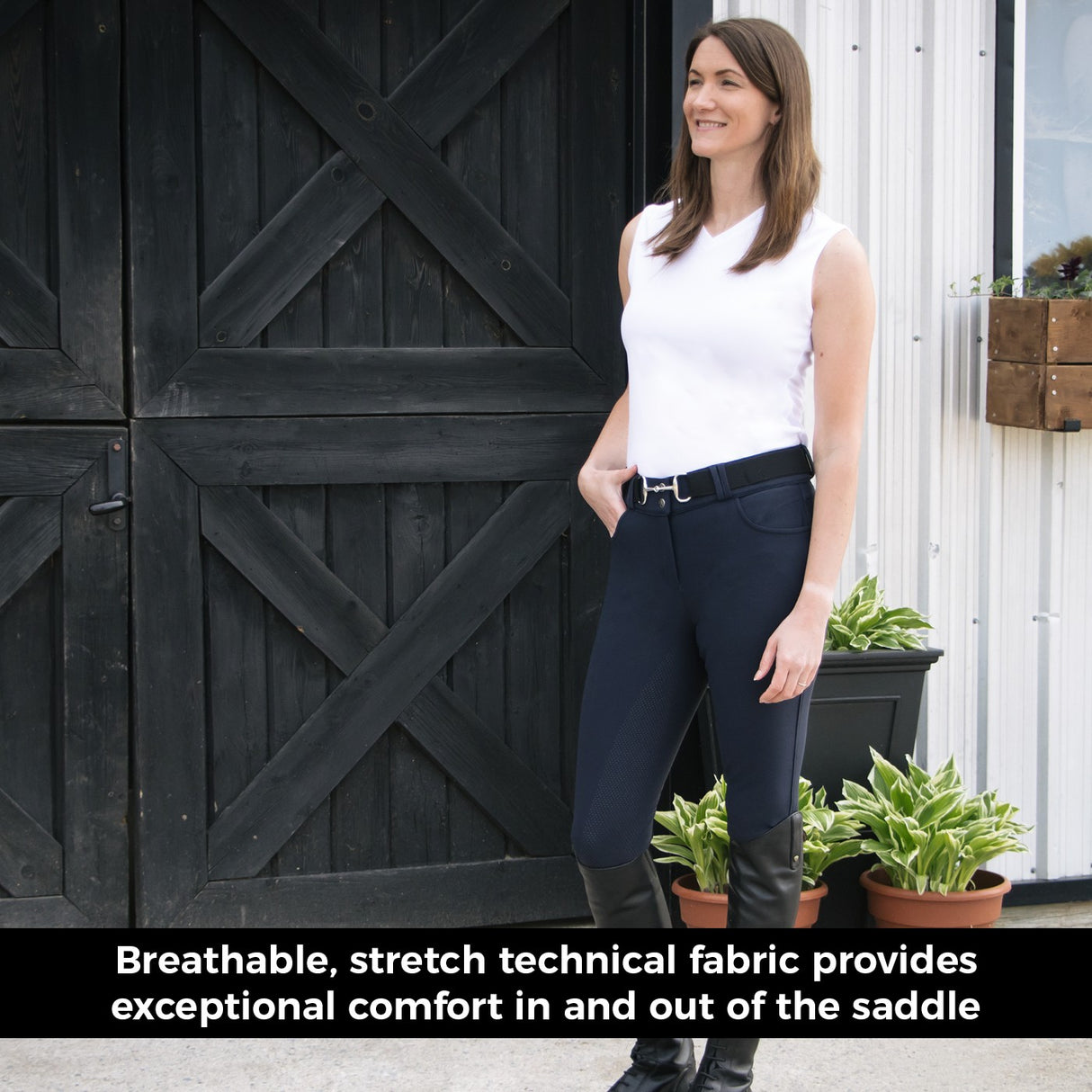 Elation Platinum Hudson Pantalon d'équitation taille haute à fond intégral