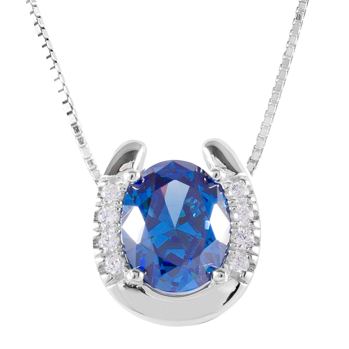 Collier fer à cheval en pierre bleue Kelly Herd
