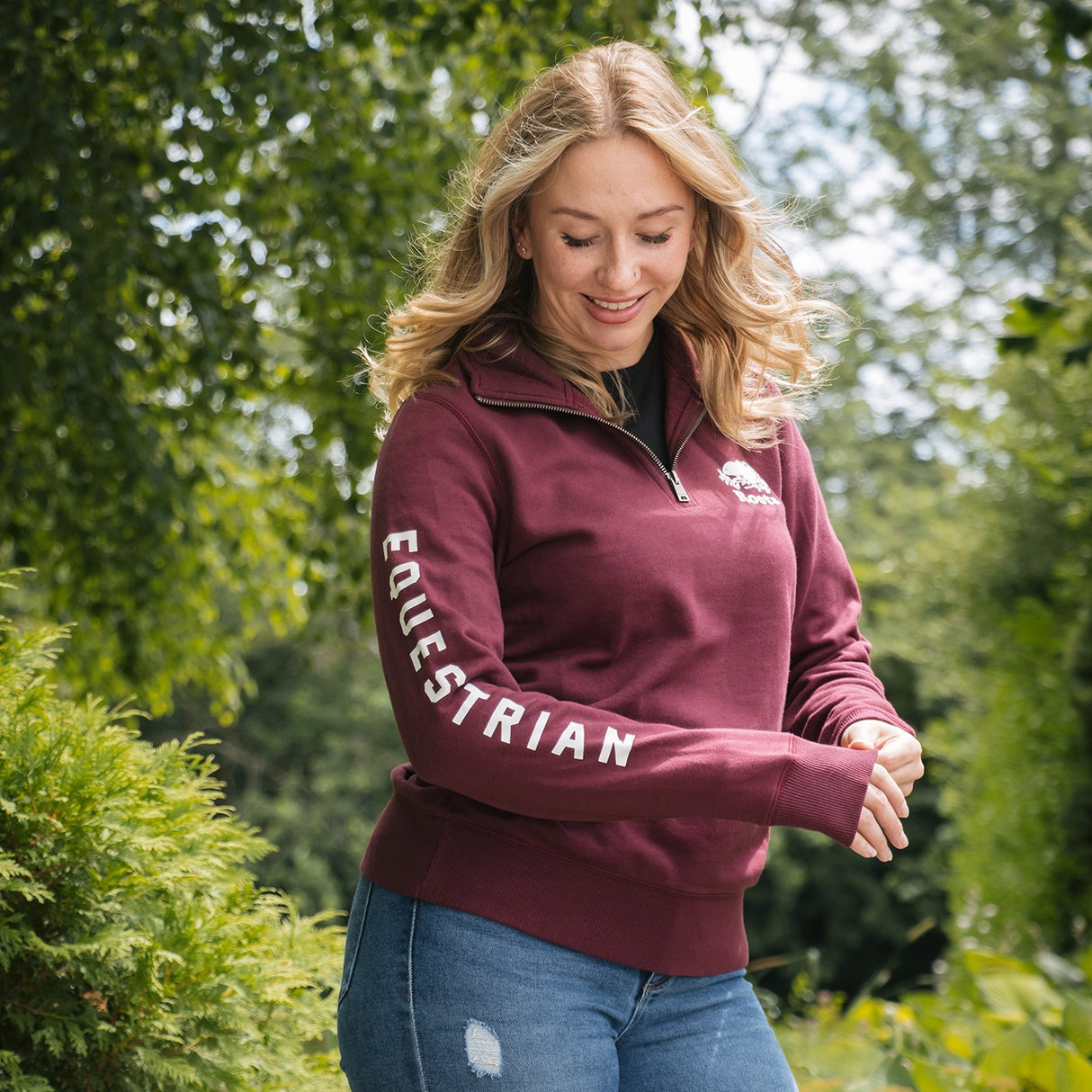 Sweat-shirt zippé Roots Equestrian Original Stein