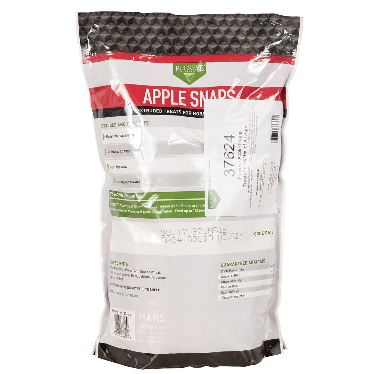 Buckeye Nutrition All Natural No Sugar Added Apple Snaps Horse Treat 4lb