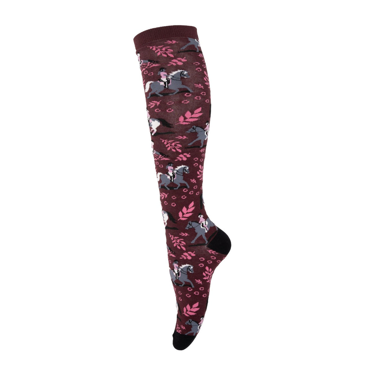 Four White Socks Cabernet Giddy Up Knee High Socks