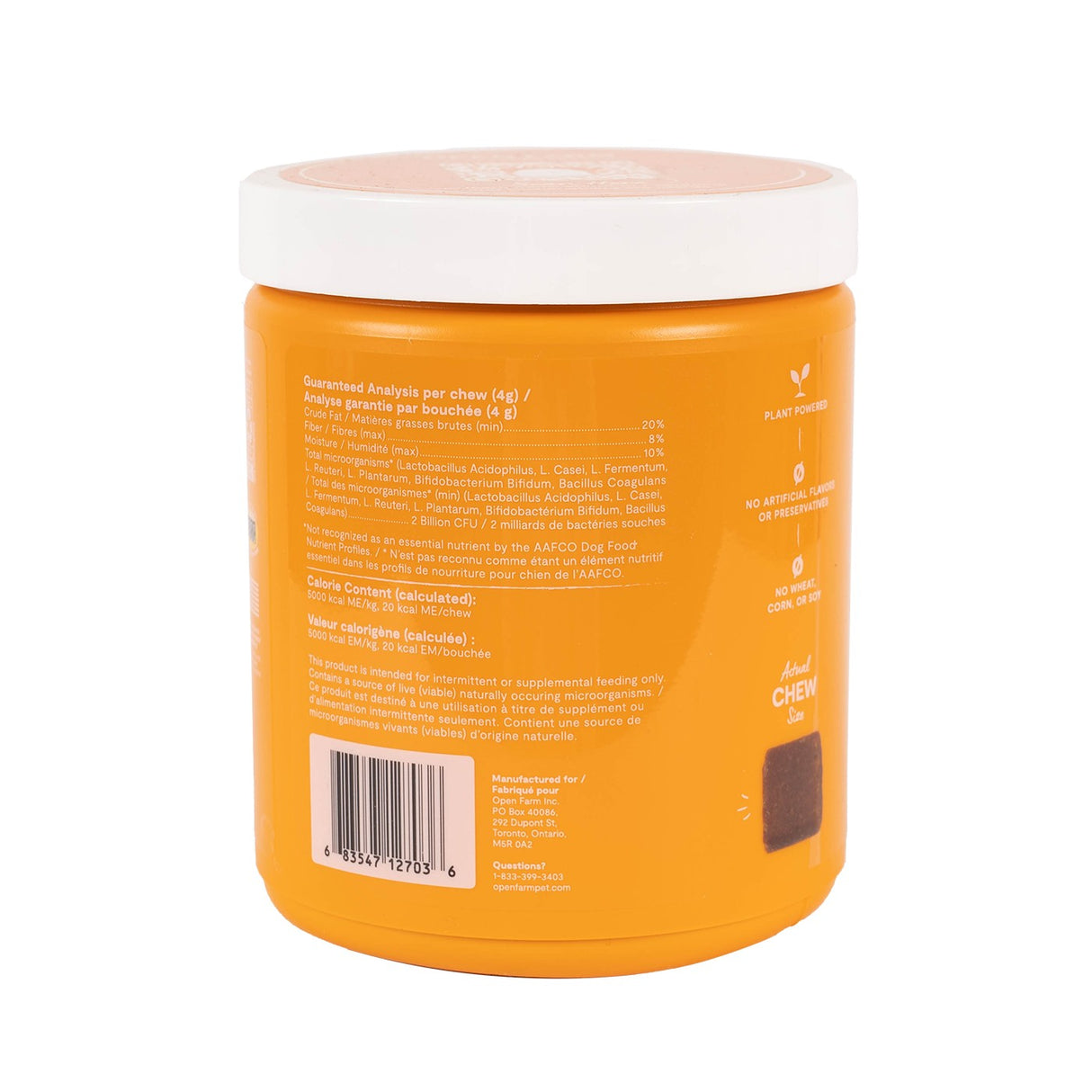 Open Farm Probiotic Chews Supplément pour chien 90 unités