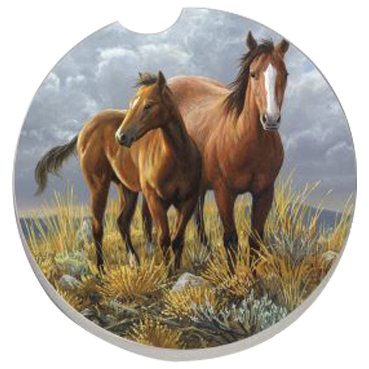 Dessous de verre pour voiture chevaux