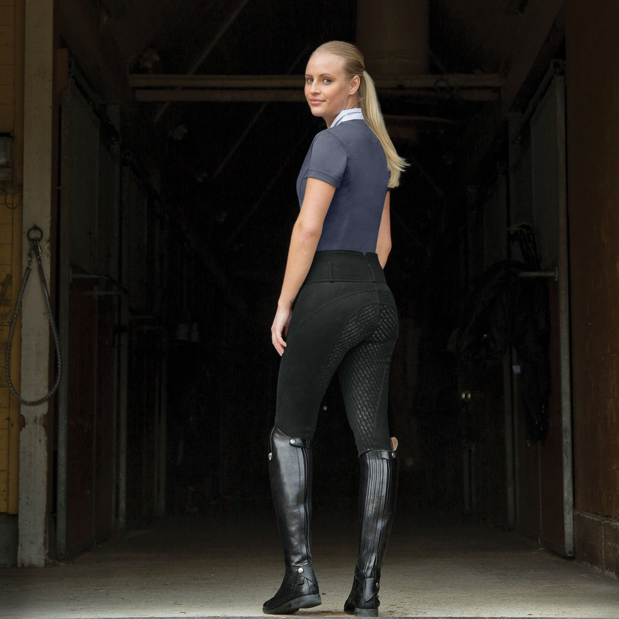 Pantalon d'équitation à fond intégral en silicone Horze Daniela, femme