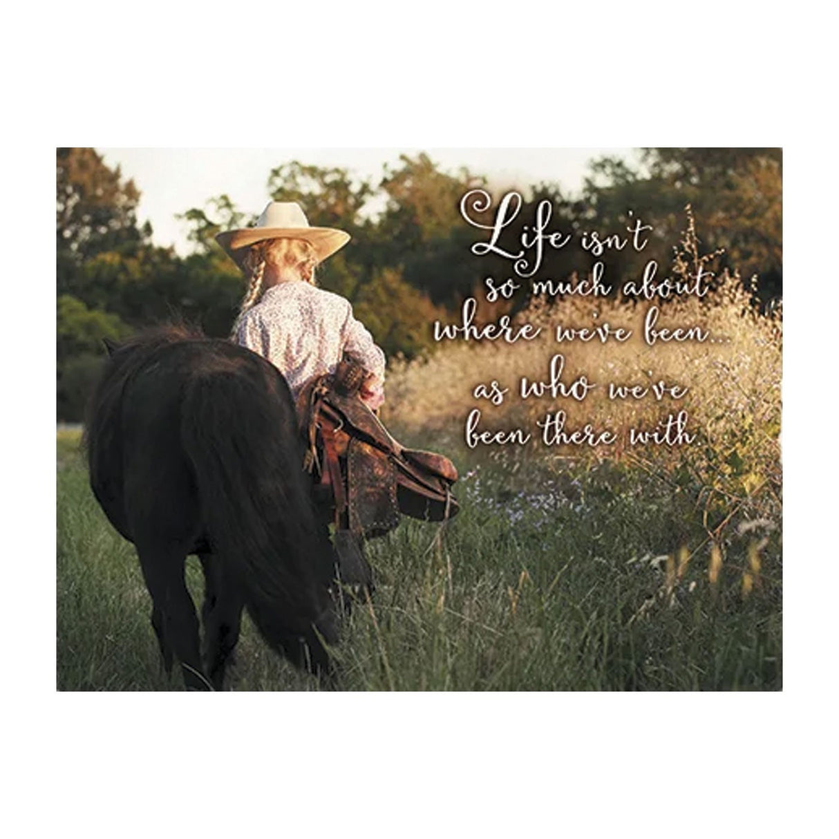 Leanin' Tree Girl Carrying Saddle Card