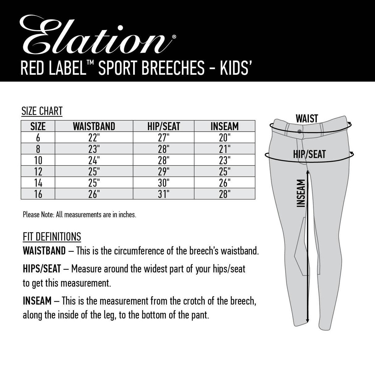 Elation Red Label Sport Breech - Kids'