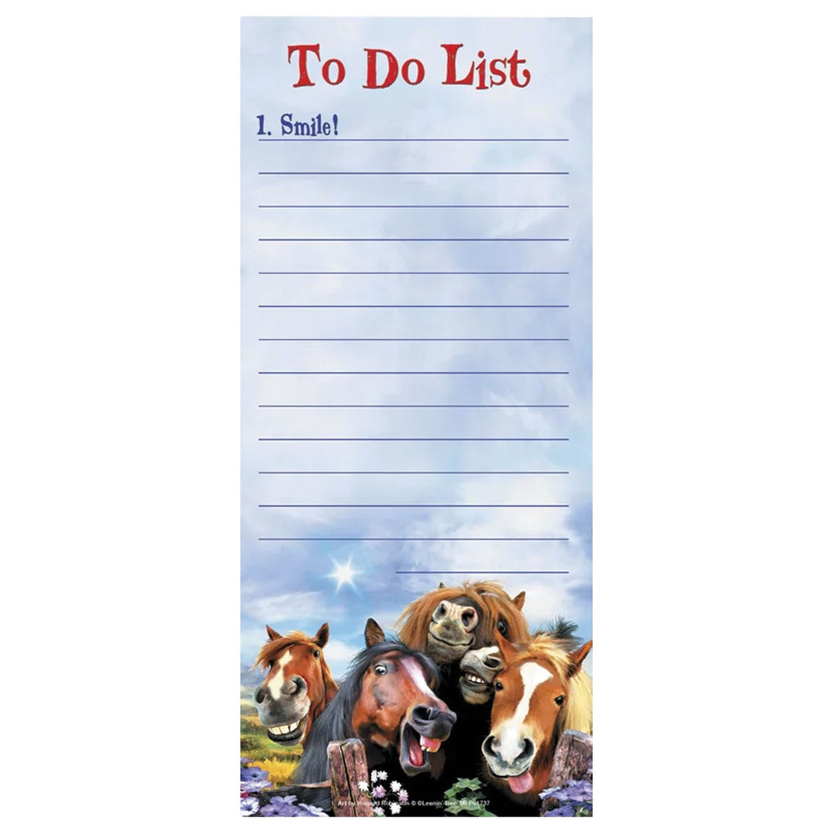 Leanin' Tree Funny Face Horses List Pad