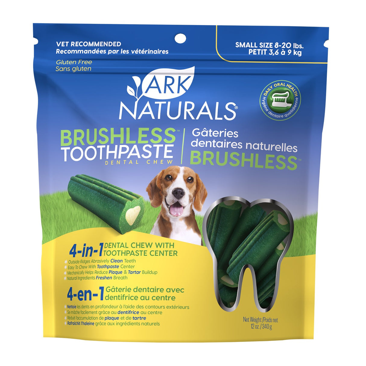 Ark Naturals Brushless Toothpaste Small Dog Chew 12 Oz