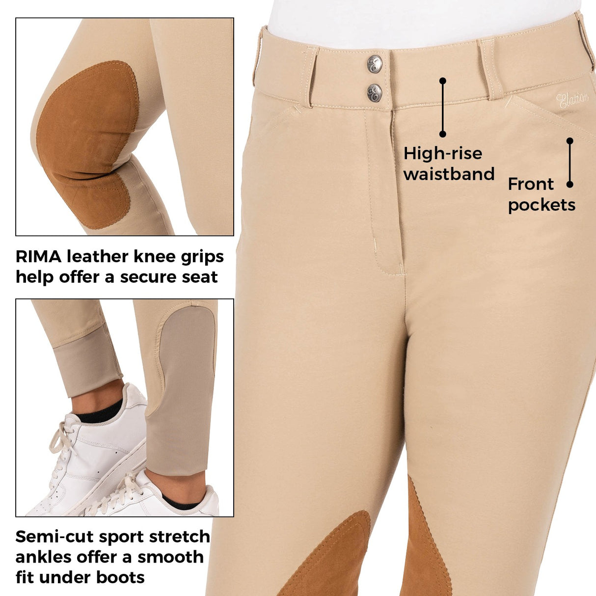 Pantalon d'équitation taille haute Elation Platinum Chelsea