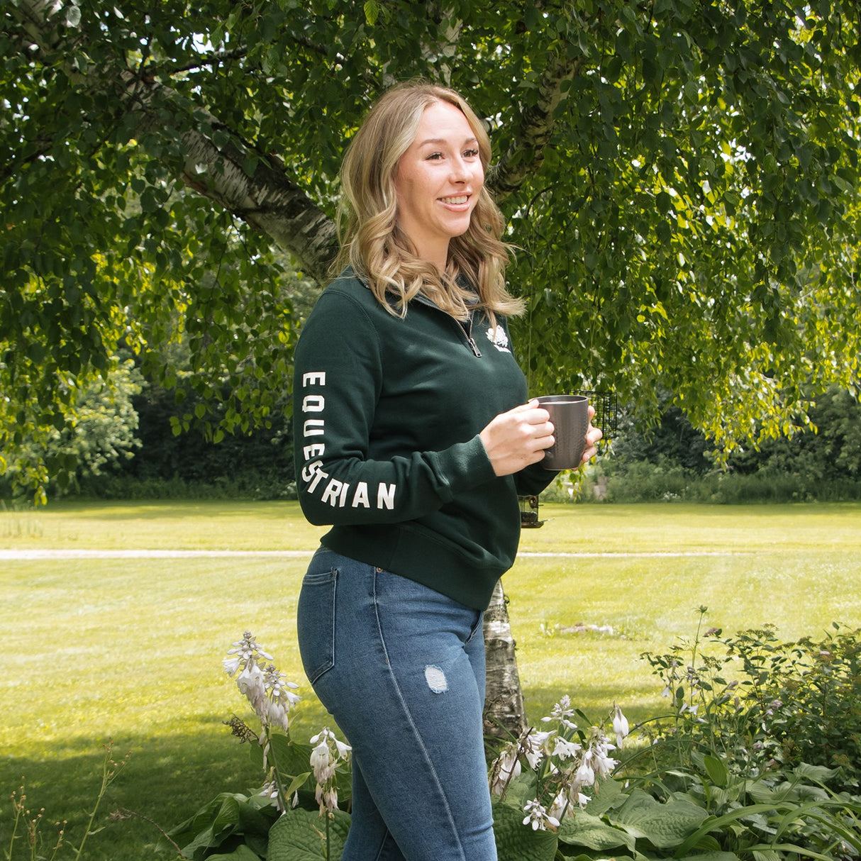 Sweat-shirt zippé Roots Equestrian Original Stein