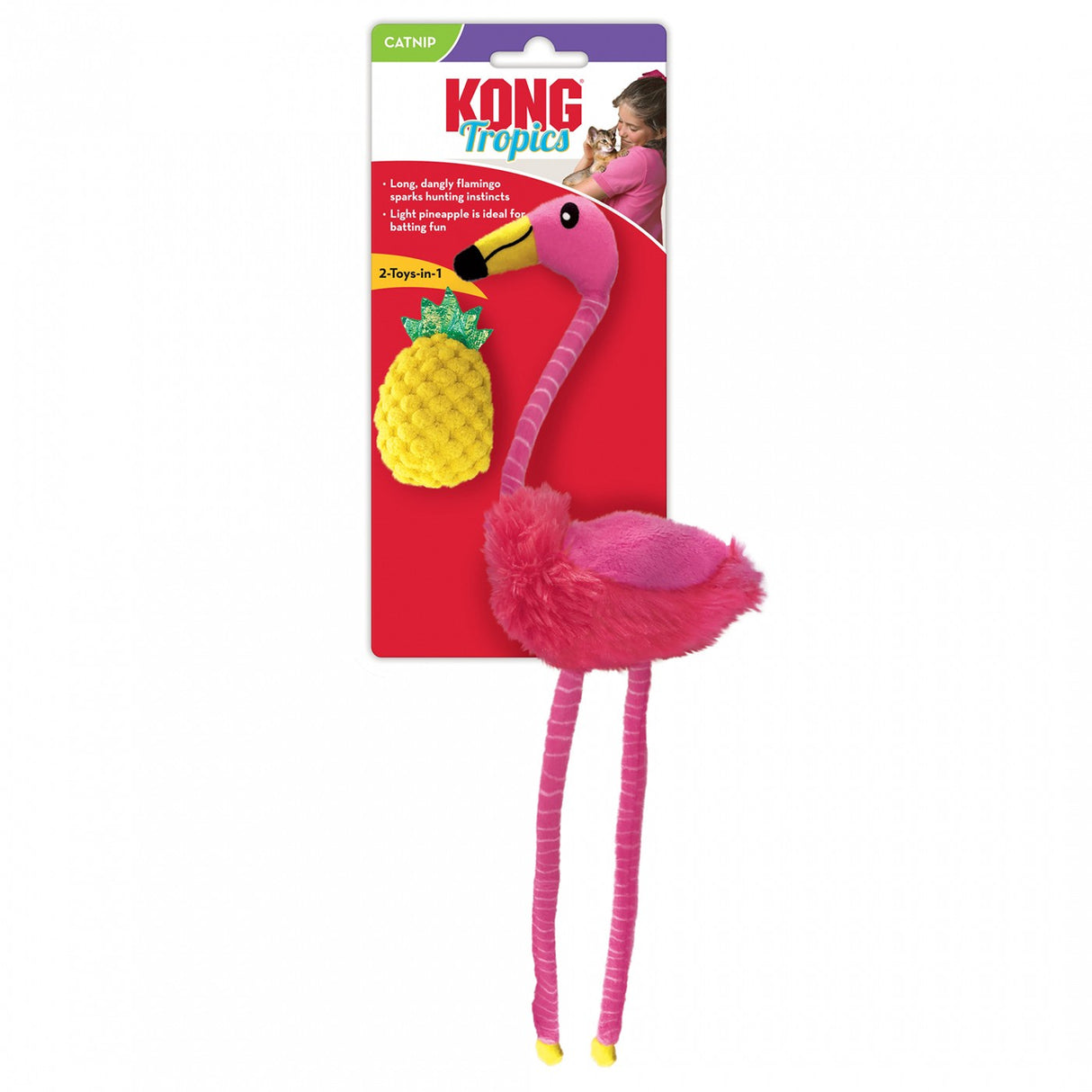 Kong Tropics Flamingo Cat Toy - Two Pack