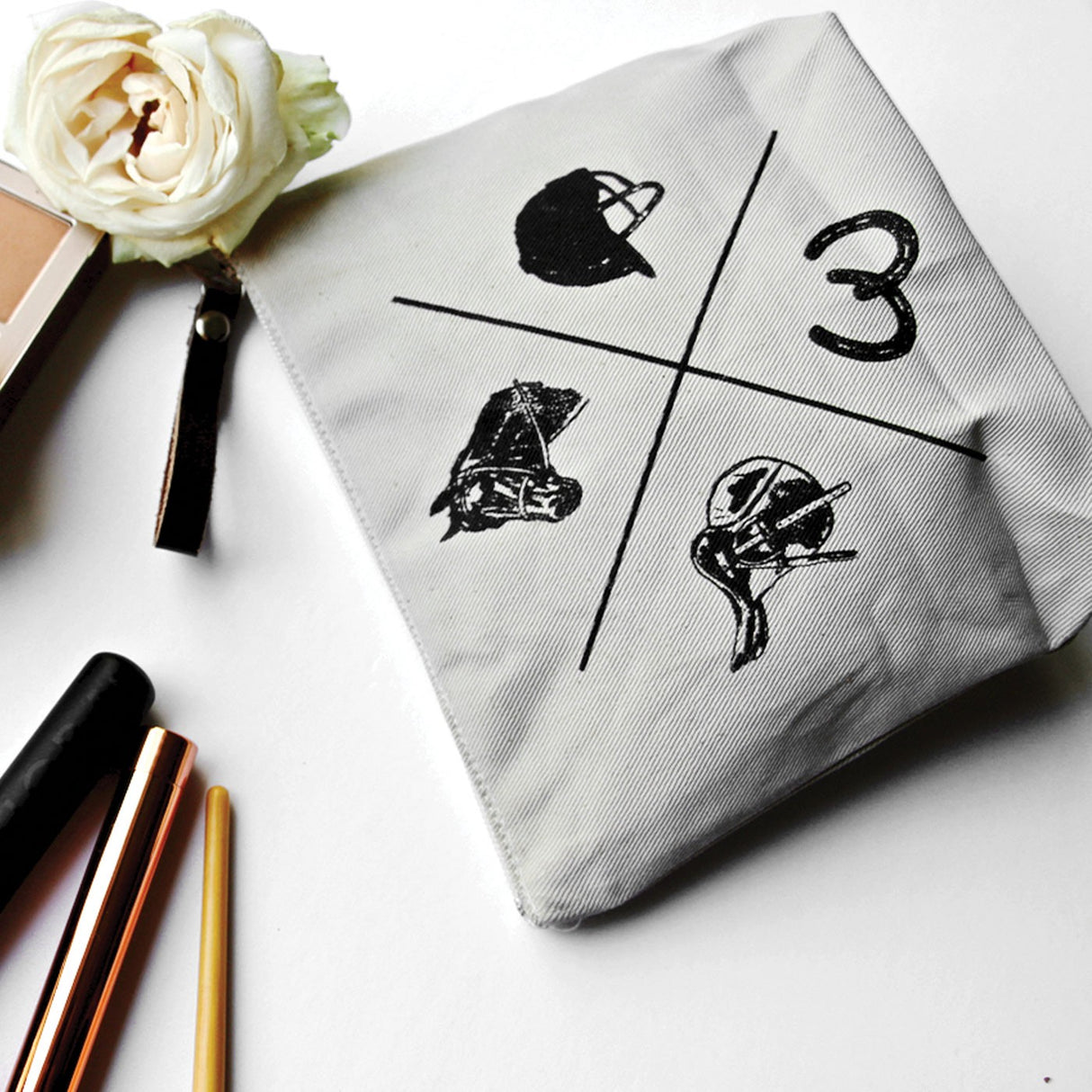 Trousse de maquillage pour cavalier vintage équestre épicé
