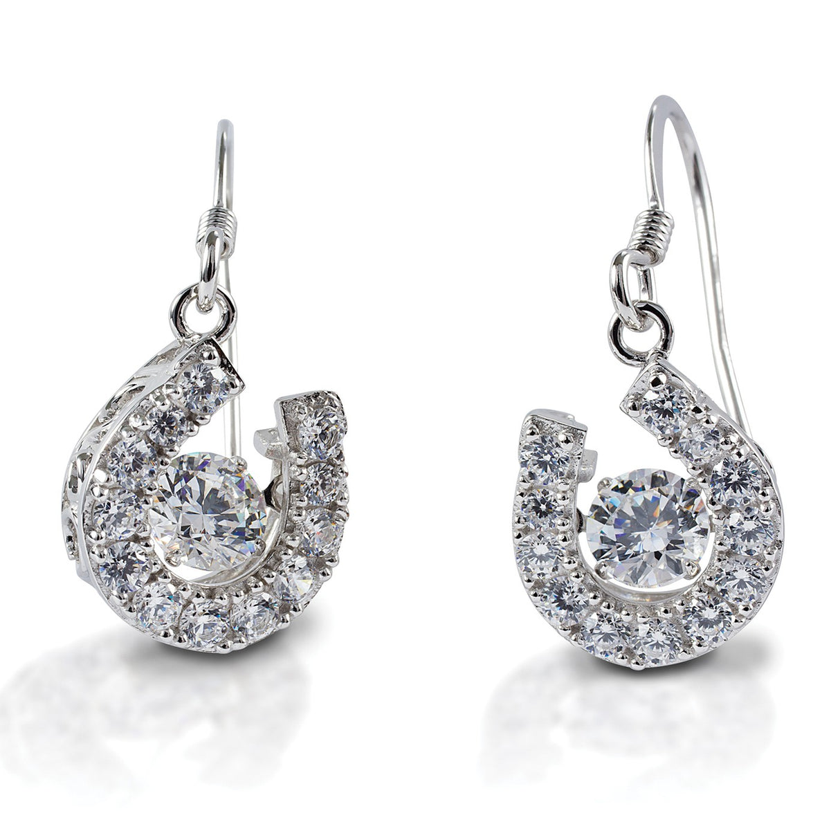 Kelly Herd - Boucles d'oreilles pendantes en forme de fer à cheval avec pierre dansante