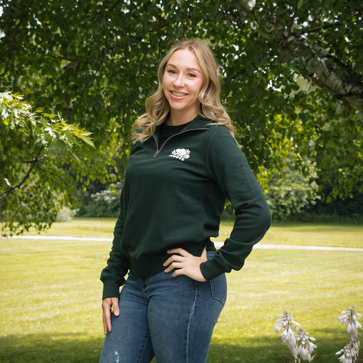 Sweat-shirt zippé Roots Equestrian Original Stein