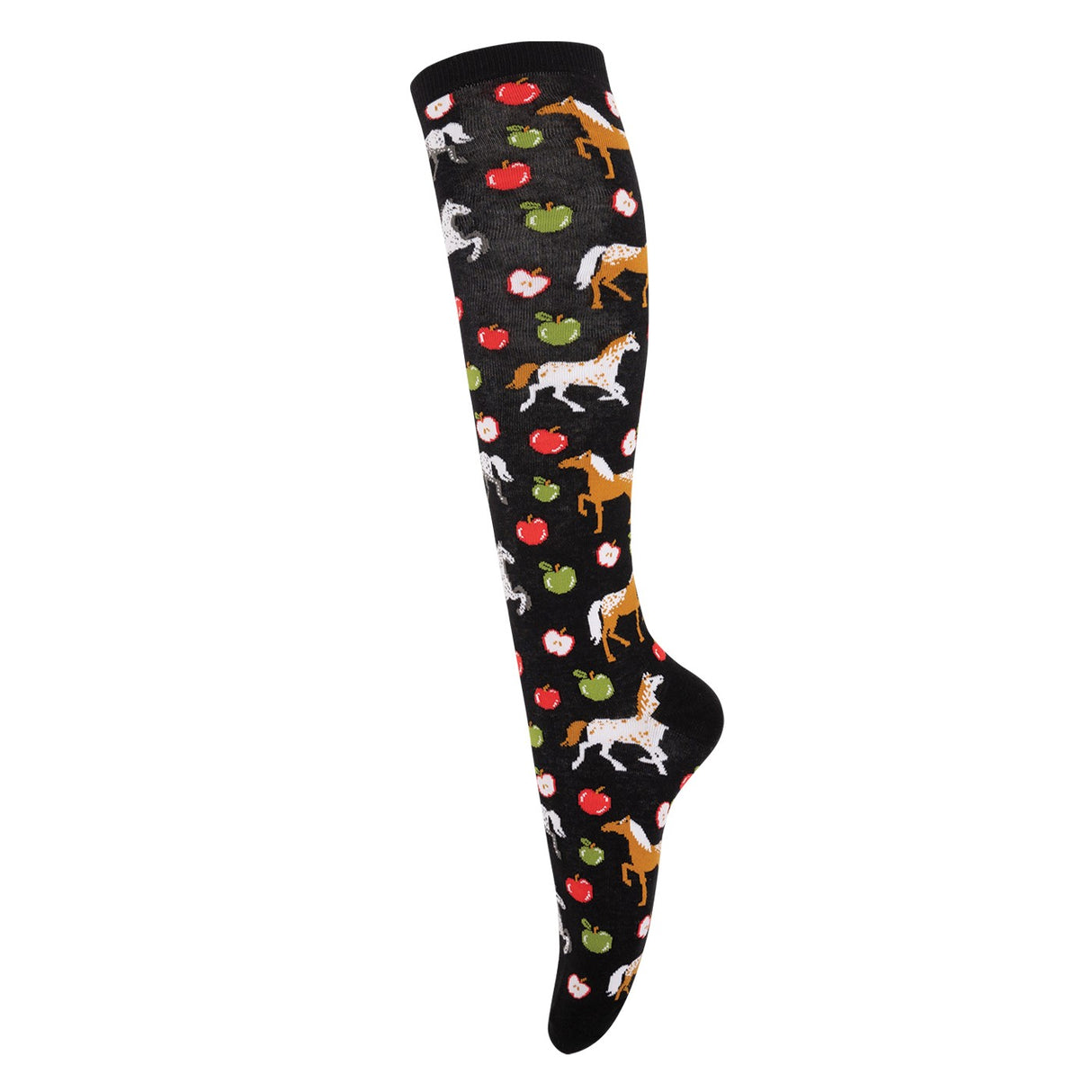 Four White Socks Black Appy Dreams Knee High Socks