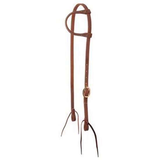 Copper Canyon Harness Leather One Ear Headstall W- Ties