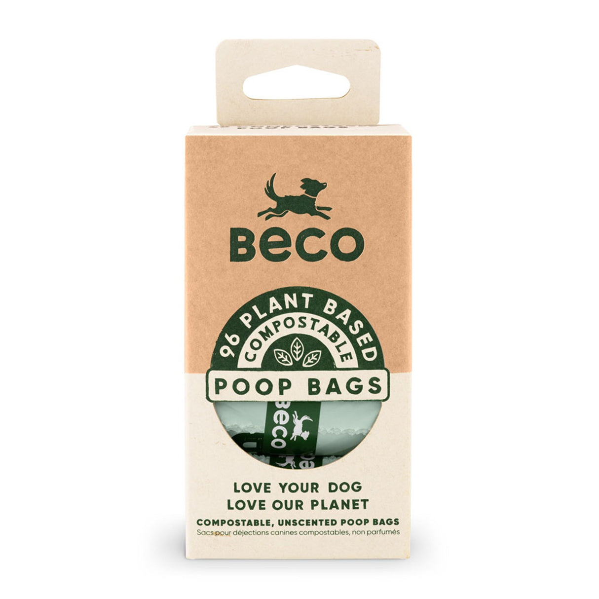 Beco Compostable Unscented Poop Bags - Pack of 96