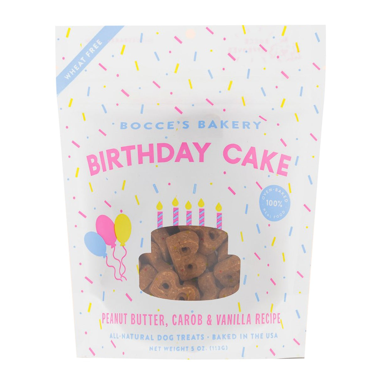 Bocce's Bakery Birthday Cake Basic Biscuit Dog Treat 5 Oz