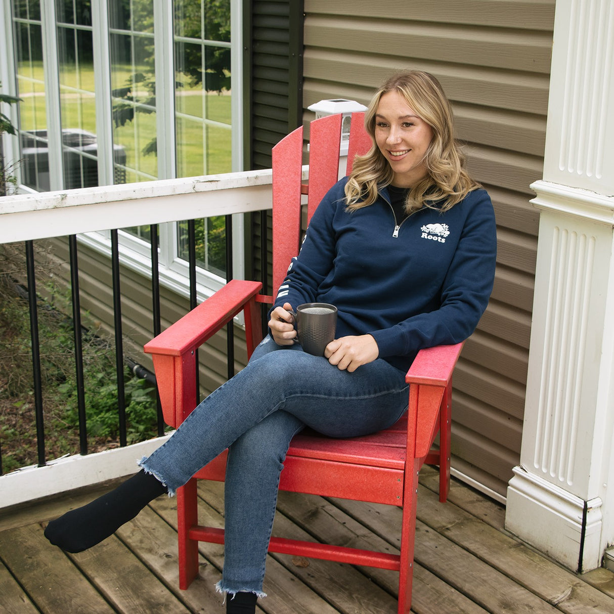 Sweat-shirt zippé Roots Equestrian Original Stein
