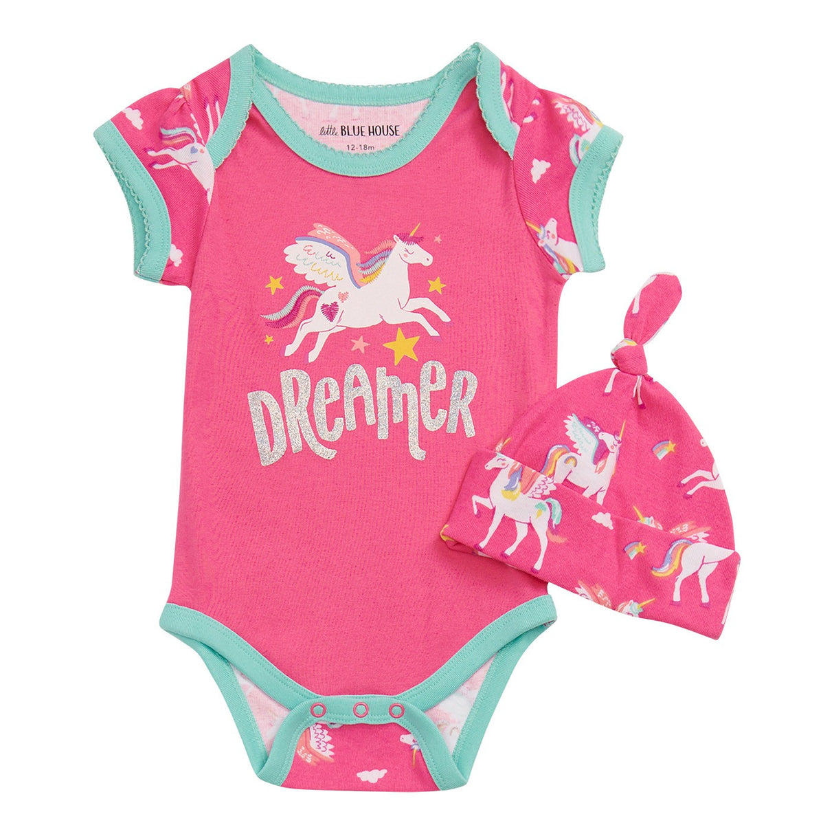 Body et chapeau pour bébé Hatley Rainbow Pegasus