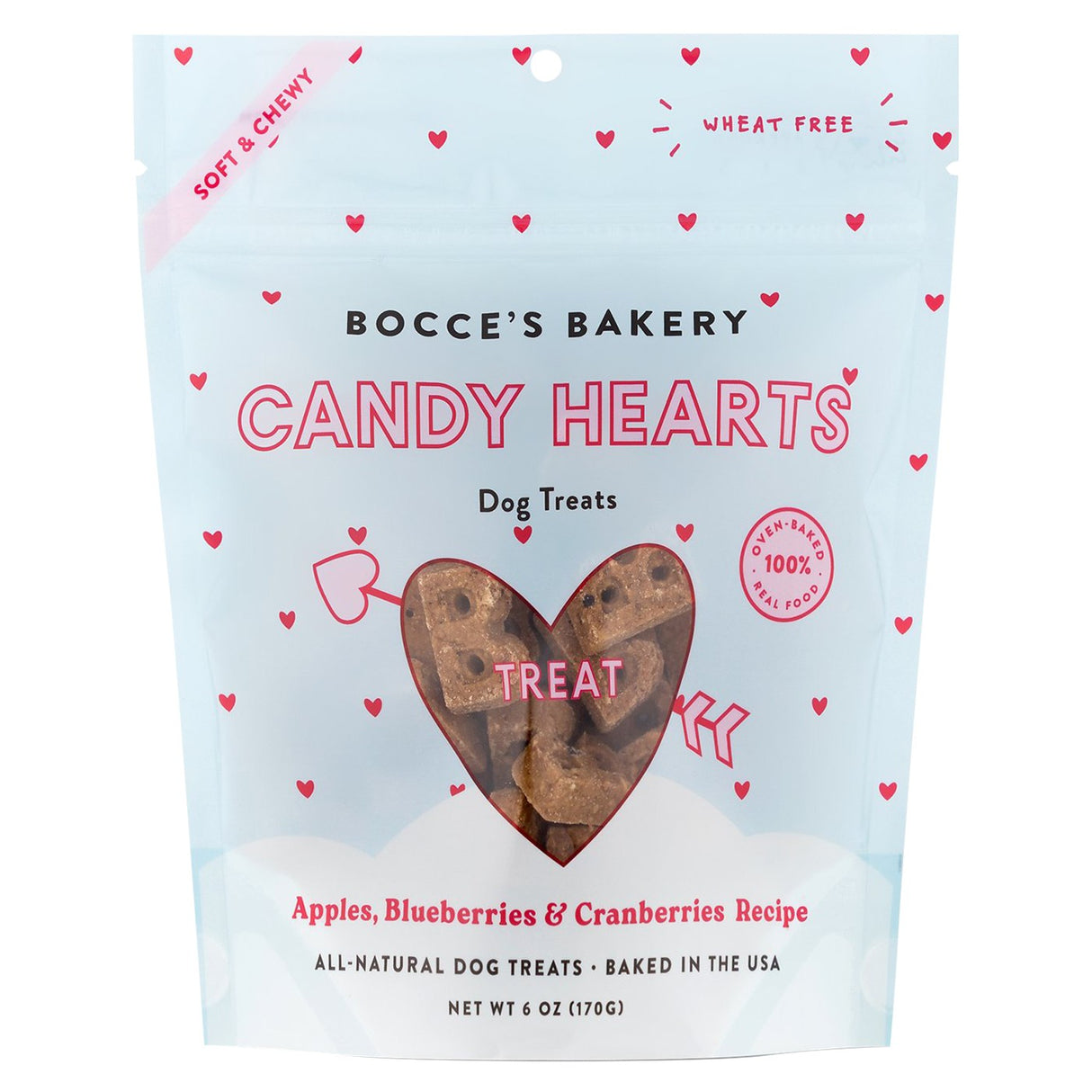 Bocce's Bakery Candy Hearts Soft & Chewy Dog Treat 6 Oz