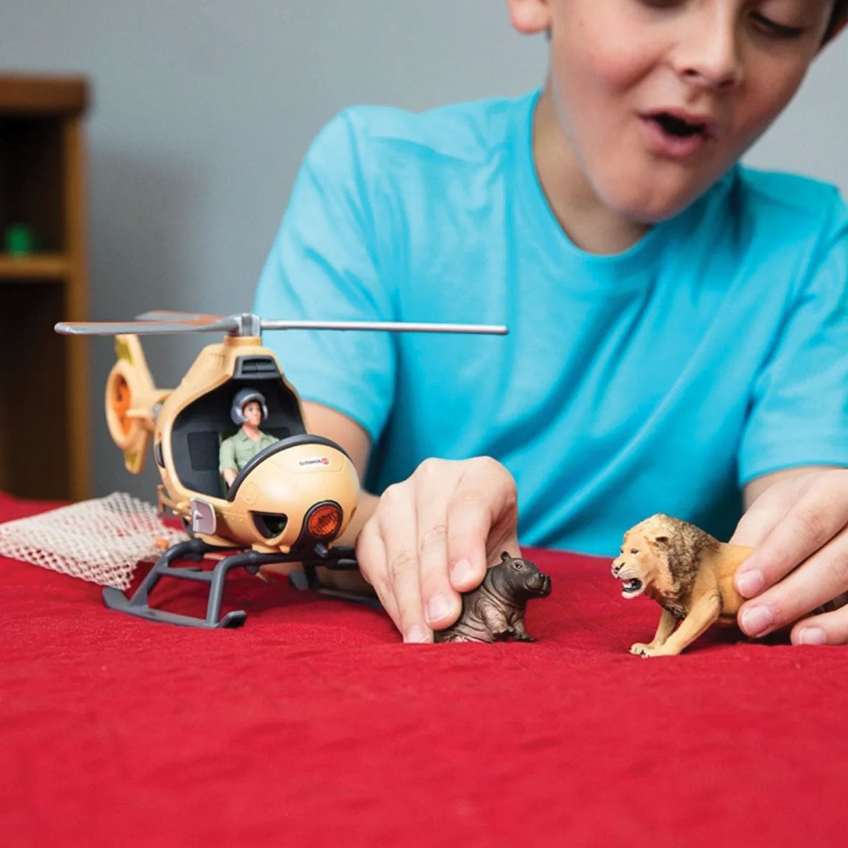 Hélicoptère de sauvetage d'animaux sauvages Schleich