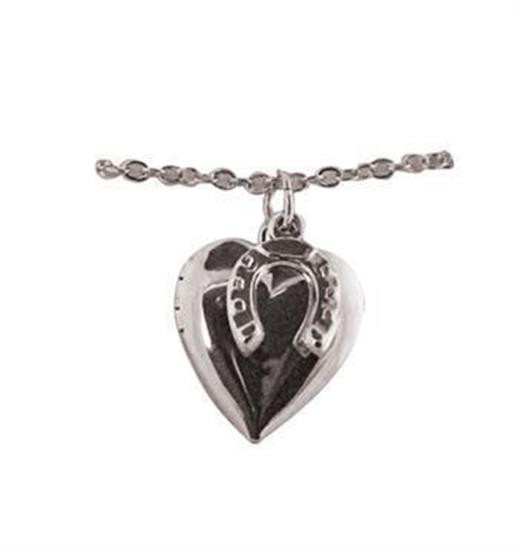 Heart Locket W- Horseshoe Charm Pendant