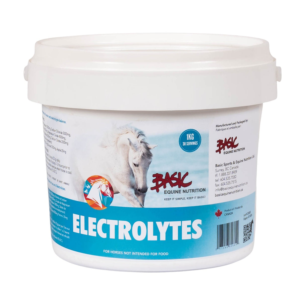 Électrolytes de base pour la nutrition équine 1 kg