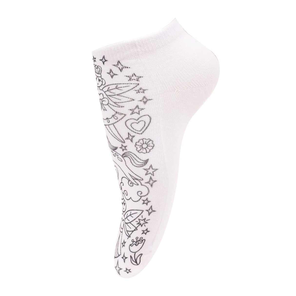 Living Royal Fairy Princess Colouring Ankle Socks