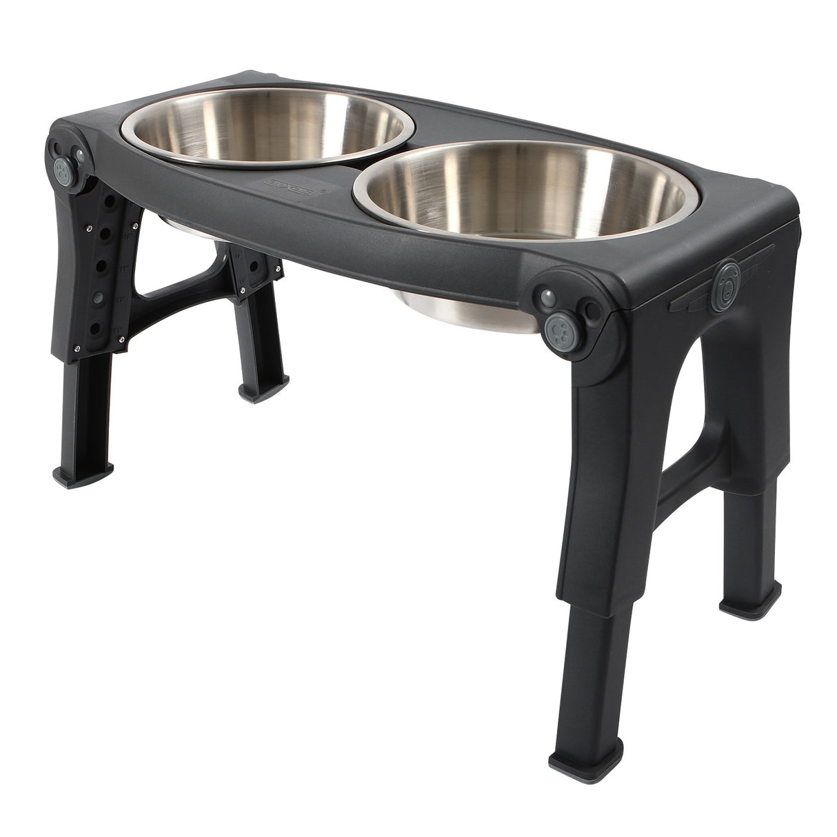 Dexas Adjustable Height Pet Feeder W- Stainless Steel Bowls