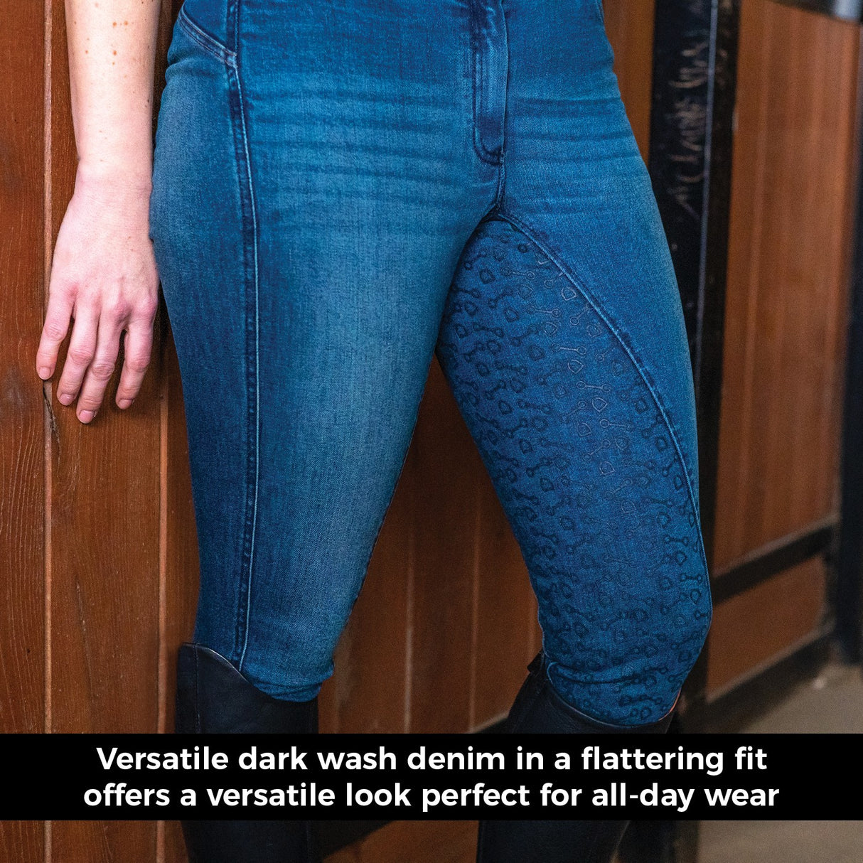 Pantalon d'équitation à fond intégral Elation Red Label Dinah Denim