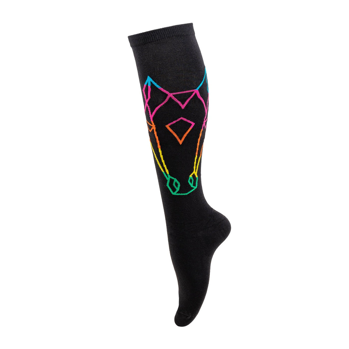 Four White Socks Stretch-It Rainbow Horse Head Knee High Socks - Kids'