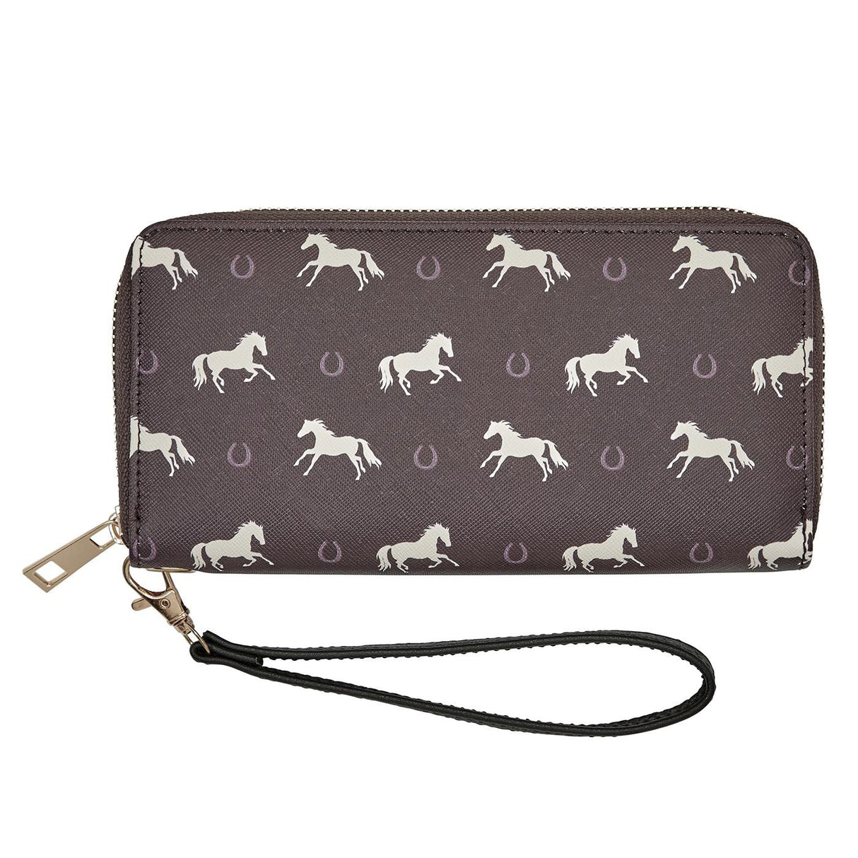 Lila Horses & Horseshoes Clutch Wallet